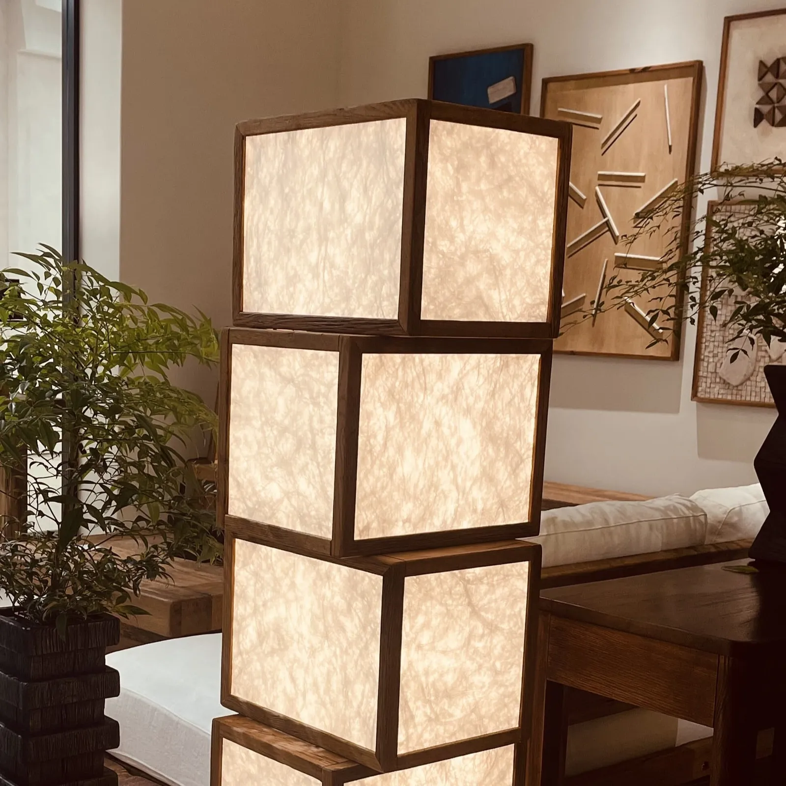 Chinese Style Floor Lamp 40X40X151Cm, White Oak | Barker & Stonehouse 5