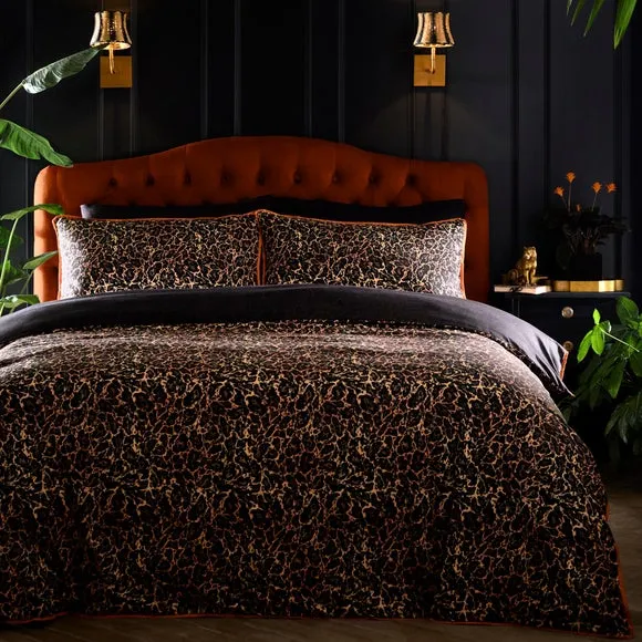 Laurence Llewelyn-Bowen Roxy Leopard Print 100% Cotton Duvet Cover & Pillowcase Set 1