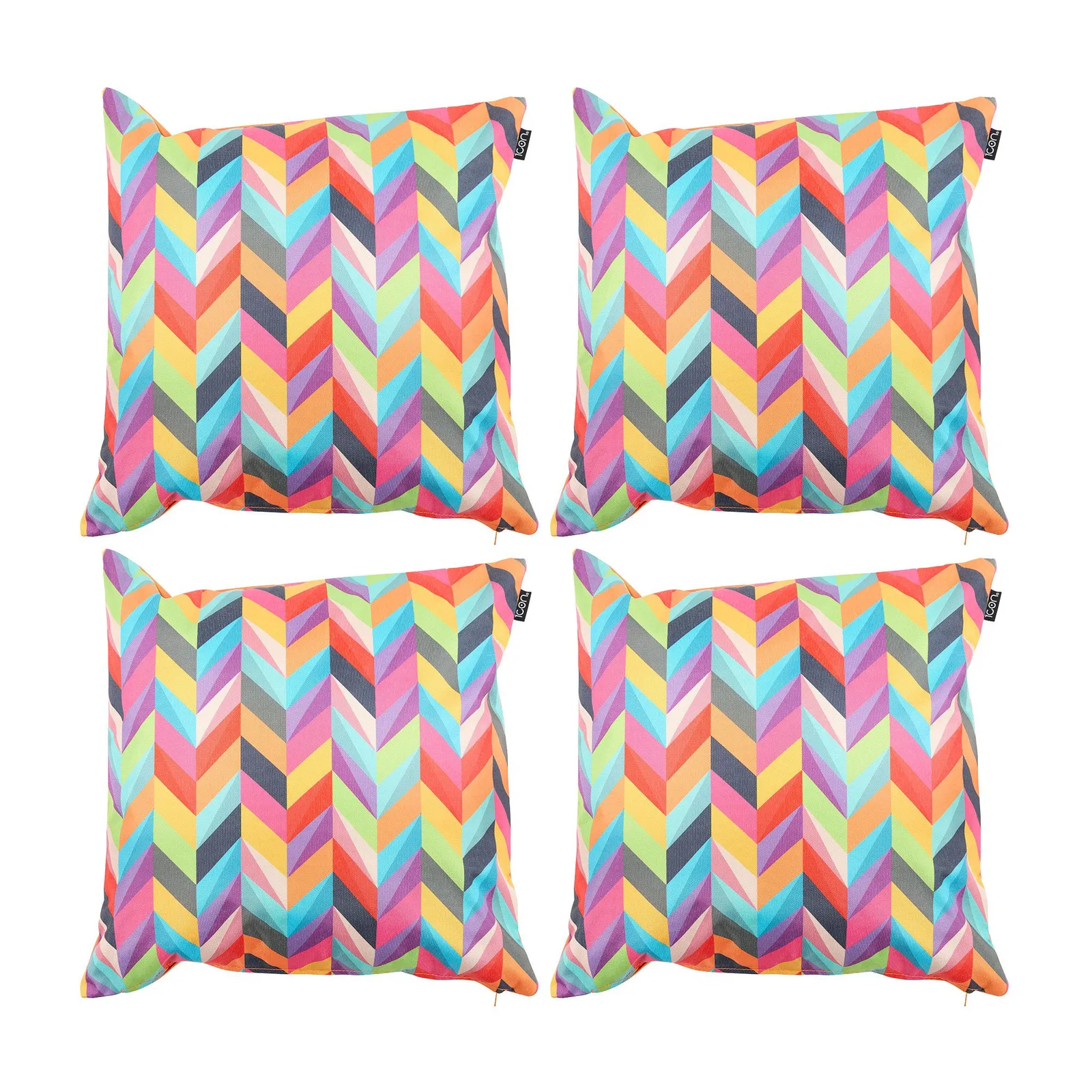 icon Indoor & Outdoor Waterproof Cushion, Herringbone Print (4-Pack)