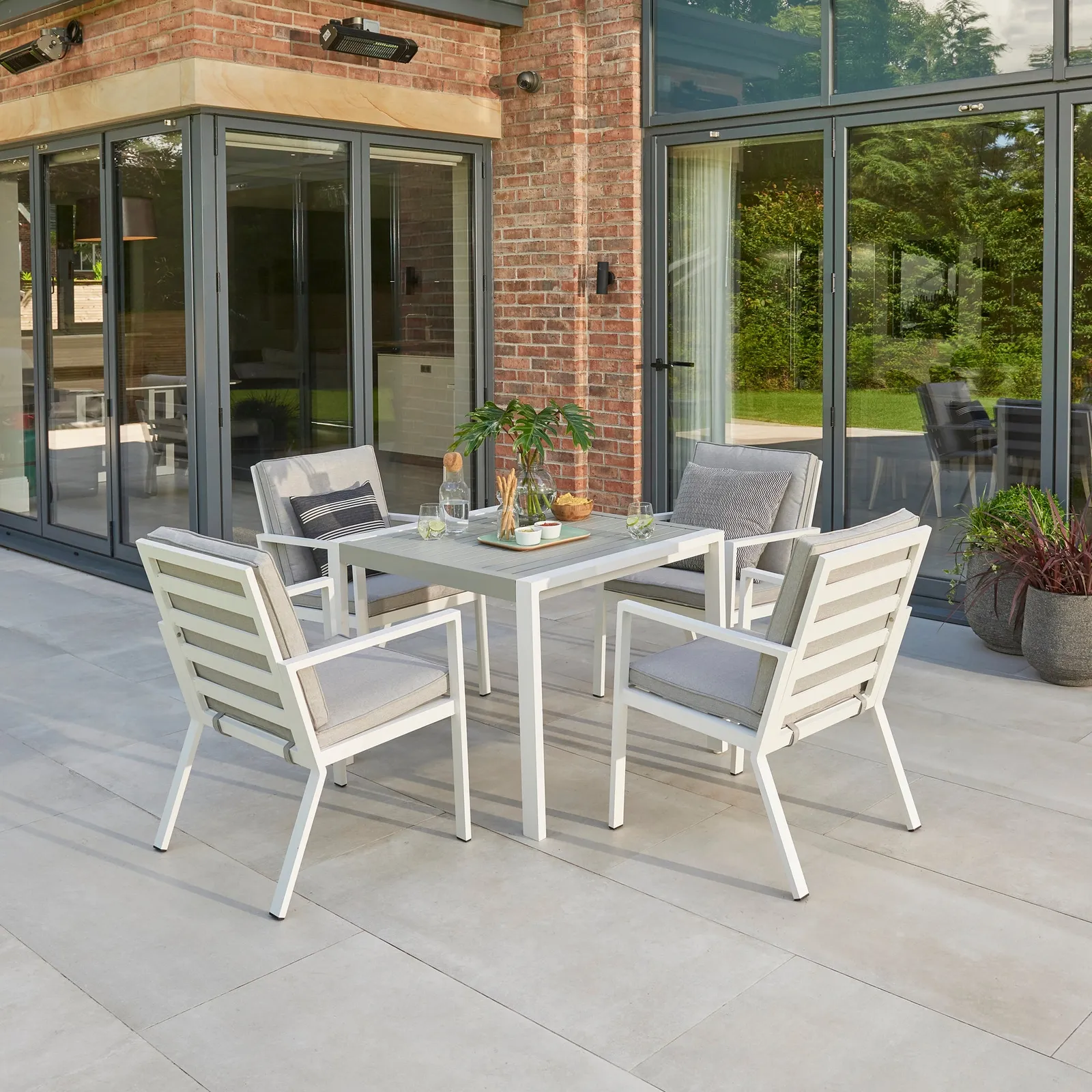 Titchwell 4 Seater White Dining Set White