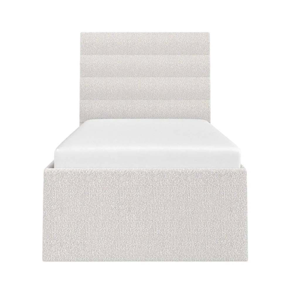 Flair Ari Upholstered Single Bed With Trundle in Beige 6