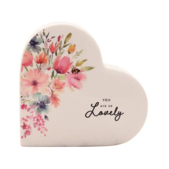 The Cottage Garden Floral Ceramic Heart Ornament 2