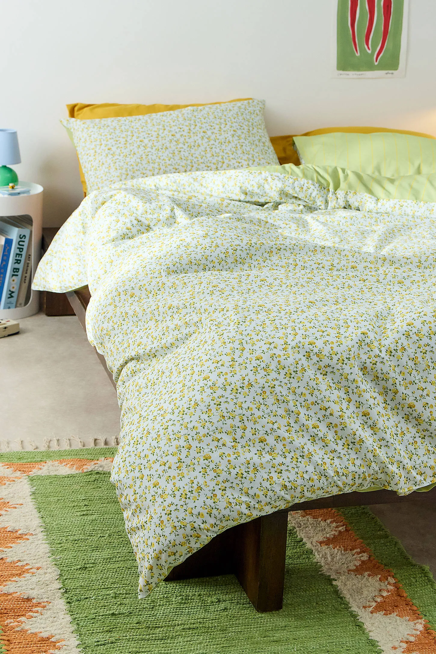 Phoebe Ditsy Reversible Duvet Set - Green 3