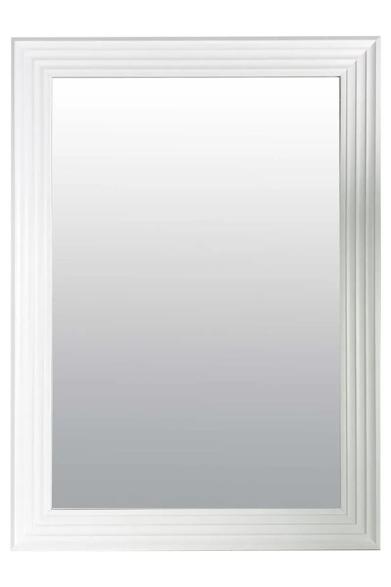 MirrorOutlet New Modern Bright White layered Wall Mirror 3ft6X2ft6 1060X756mm 3