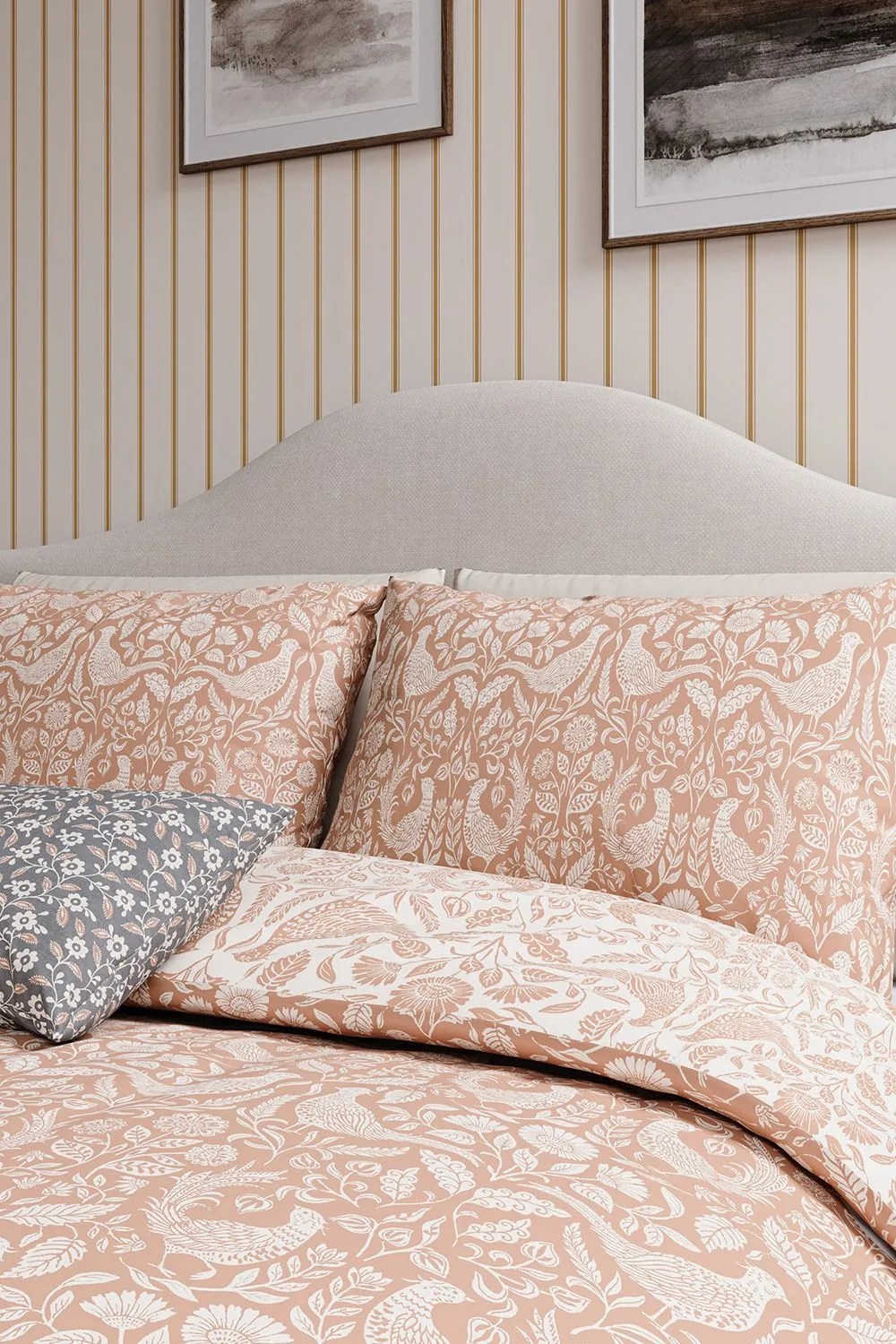 Helena Springfield 'Pheasants' Cotton Duvet Cover Set in Copper 2