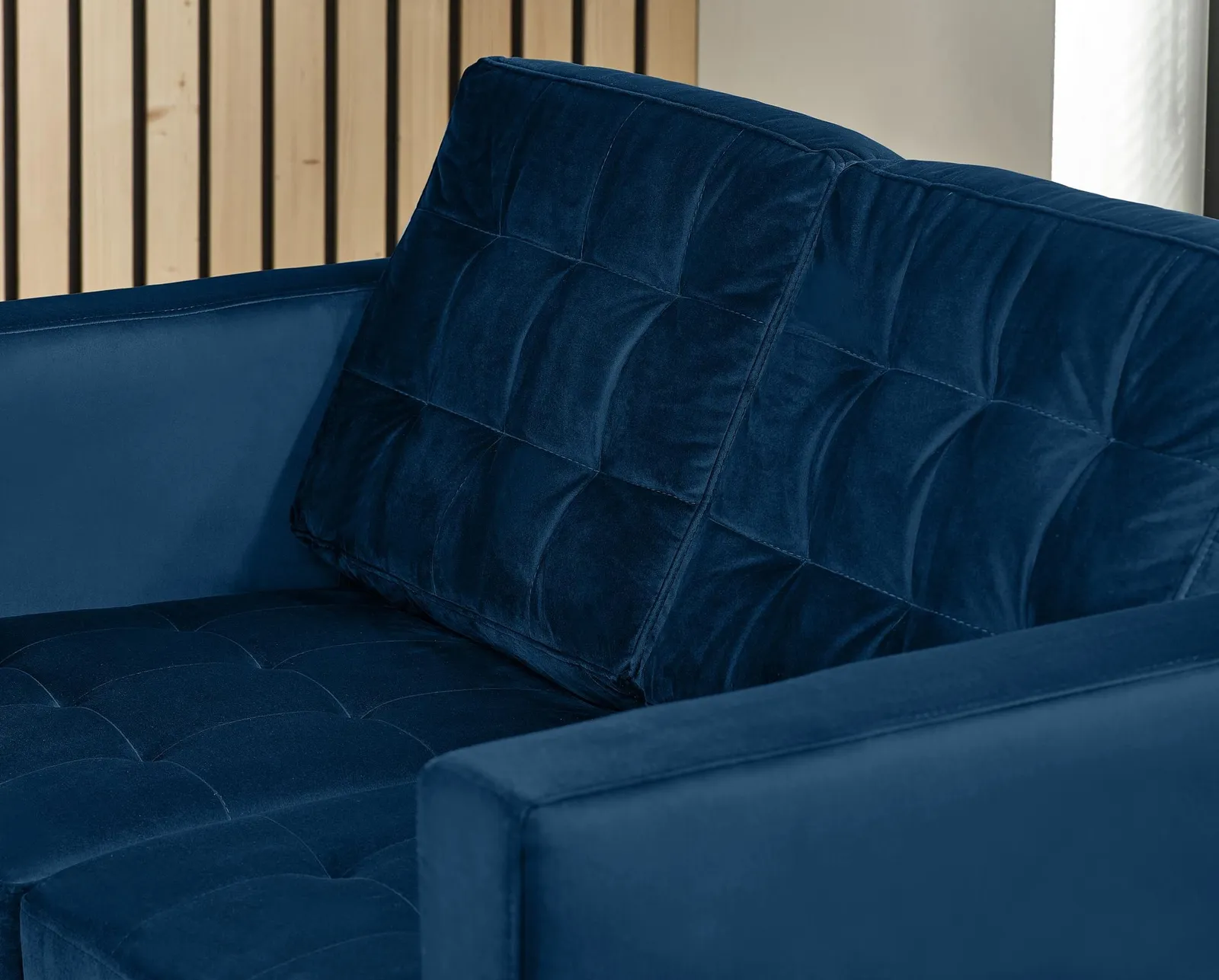 FurnitureboxUK Jade 2-Seater Soft Touch Velvet Sofa With Solid Wood Frame in Navy 5