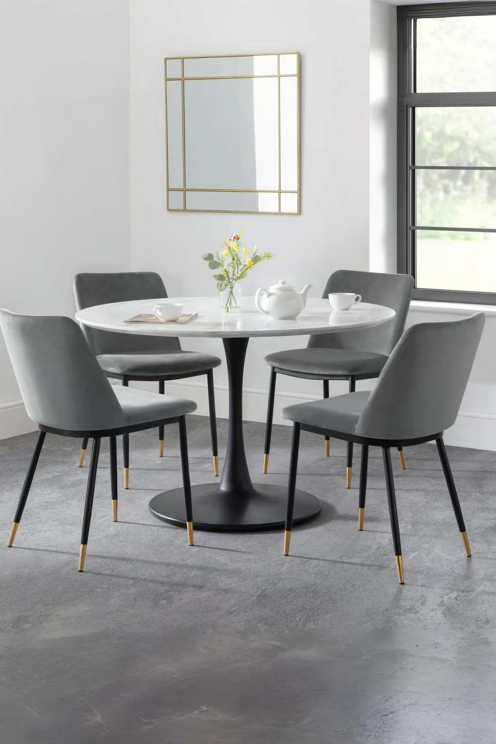 Julian Bowen Delaunay Upholstered Dining Chair (Set of 2) in Grey 2