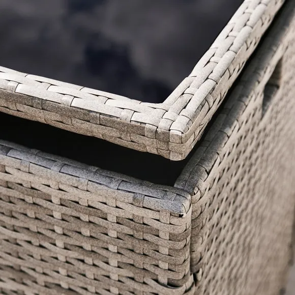 Grey Rattan 4 Seater Dining Cube Set 4