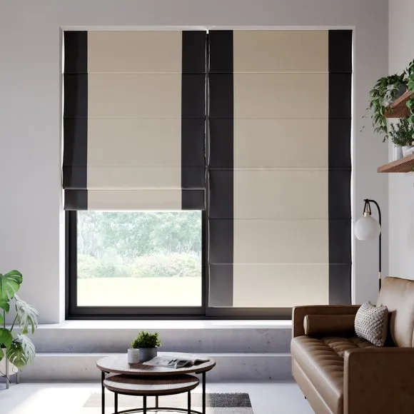 Luna Bordered Easy Chain Blackout Roman Blind 1