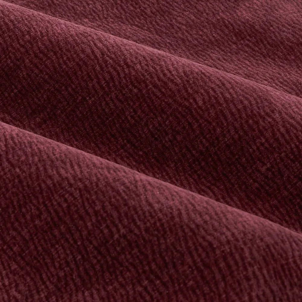 Yard Heath Washed Velvet Fully Lined Pencil Pleat Curtain Pair in Wine 5