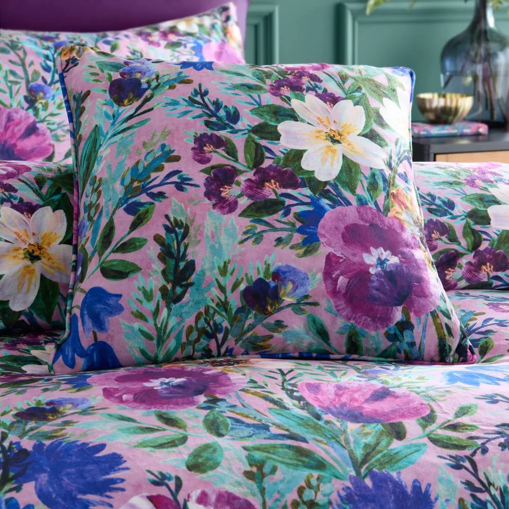 Portfolio Home Ophelia Floral Filled Cushion Pillow Bed Sofa 18" Inch Square 45x45cm in Purple 4