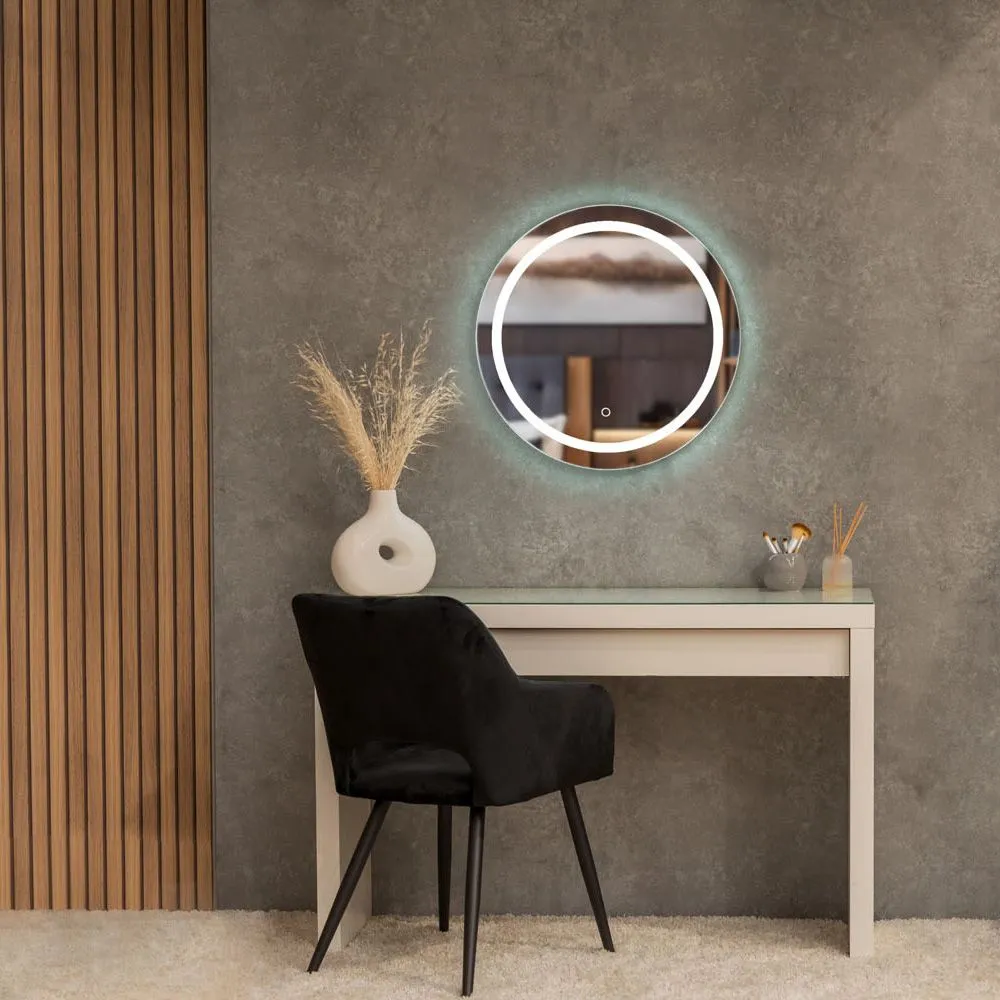 ValueLights Mirror IP44 Bathroom Round Demister Touch Control LED Strip 60cm Mirror Light in Silver 3
