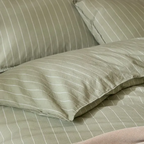 Yard Linear 100% Cotton Duvet Cover & Pillowcase Set 3