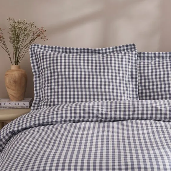 Portloe Gingham Woven 100% Cotton Continental Pillowcase 1