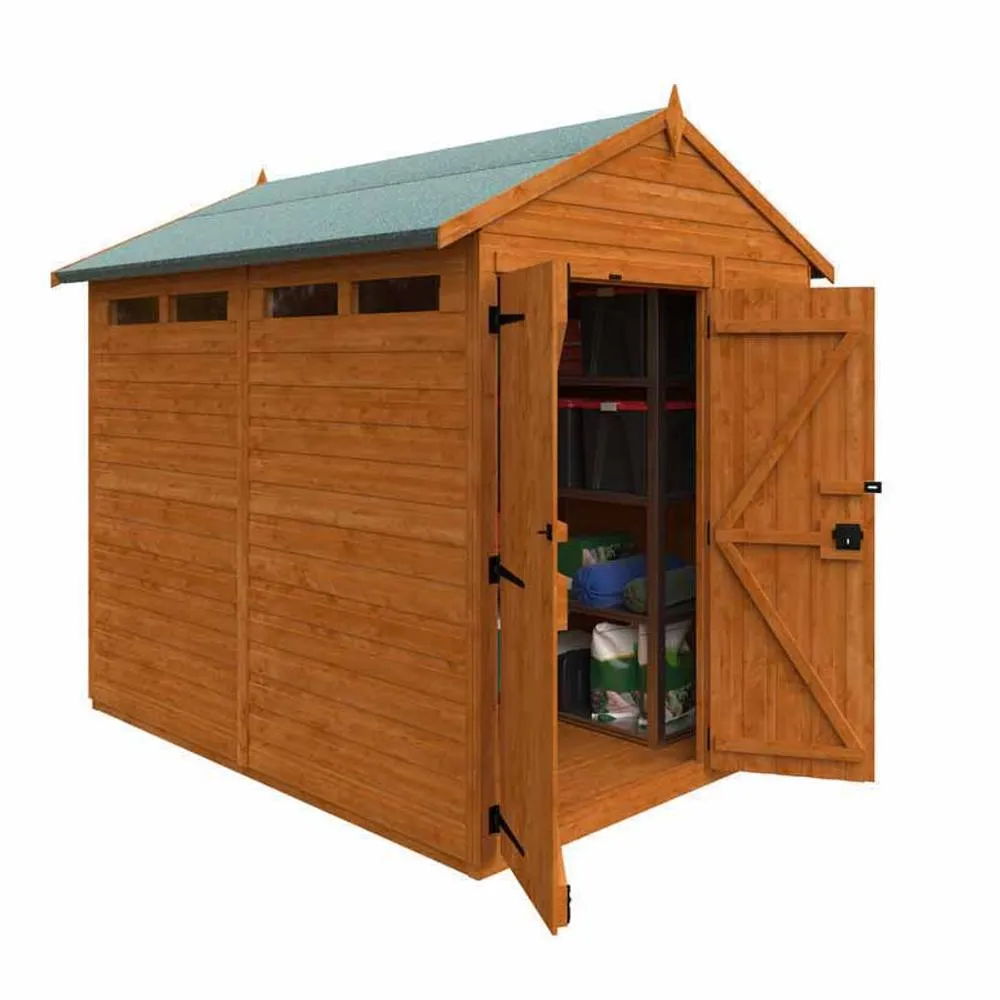 Buttercup Farm 8x6 Flex Apex Security Double Door 12mm Flex - L238.8xW175xH23.32 cm in Burnt Orange 2