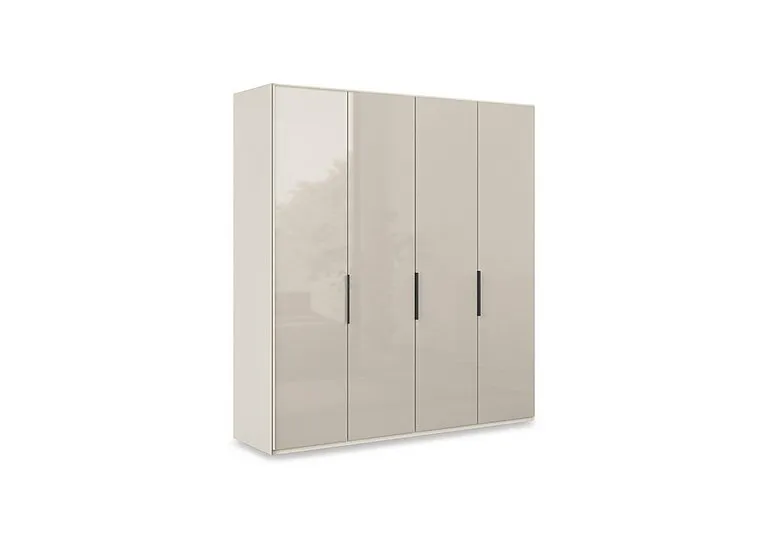 Amara 200cm 4 Door Bifold Wardrobe with Glass Doors
