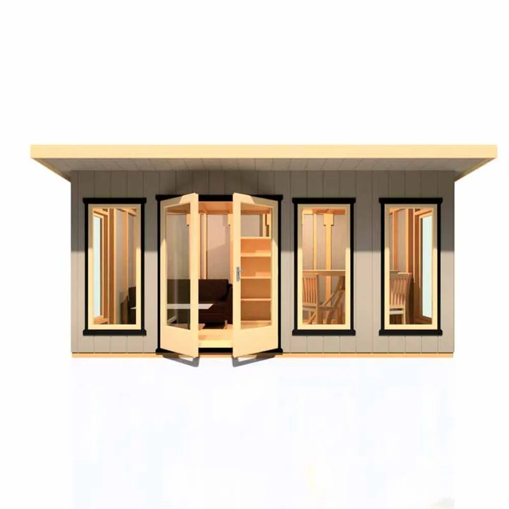 Shires Cali 16x8 ft Pent & Storage Garden Office - L334xW509.4xH246.1 cm in Light Brown 2