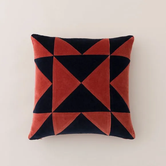 Clara Triangle Patchwork Square Cushion 3
