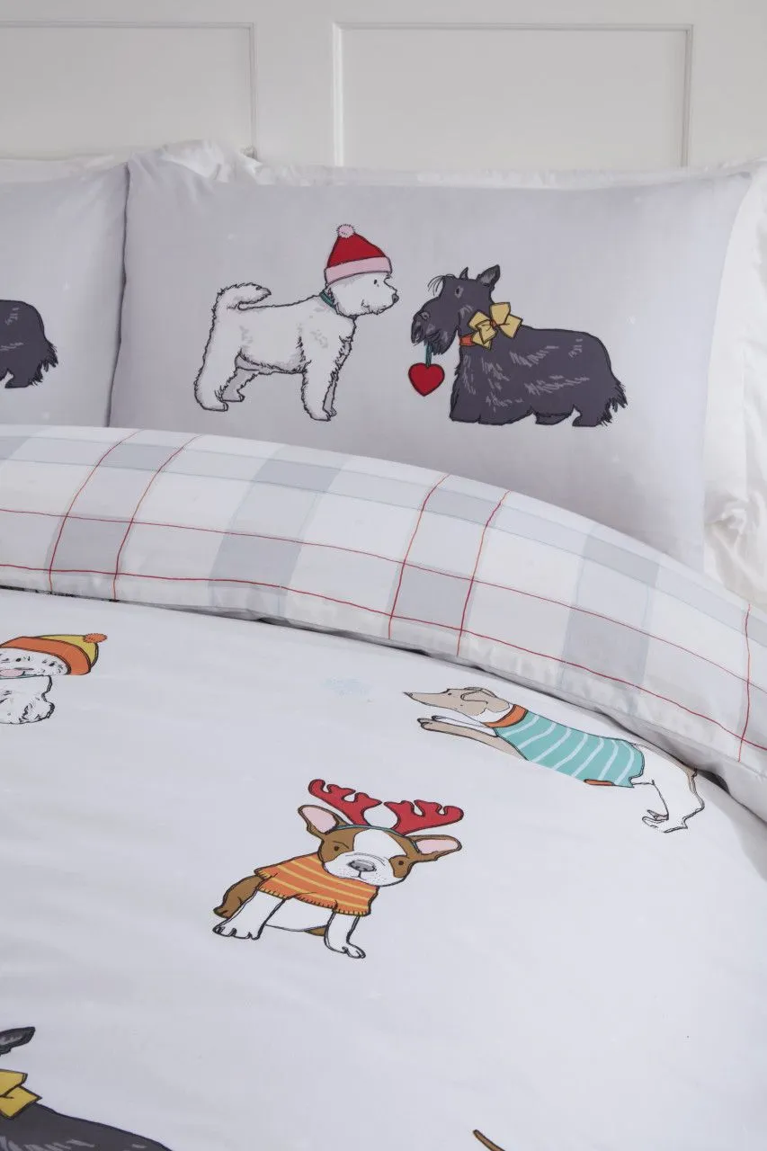Rapport Home Winter Tails Reversible Duvet Cover Set with Pillowcase in White 3