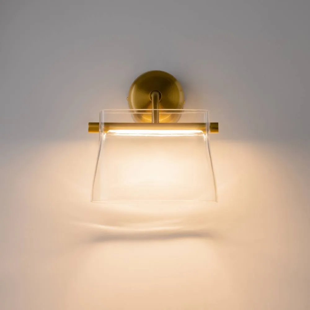 Netlighting Cabaret Modern Wall Lamp Brass 3000K 850lm Glass Shade in Gold 3