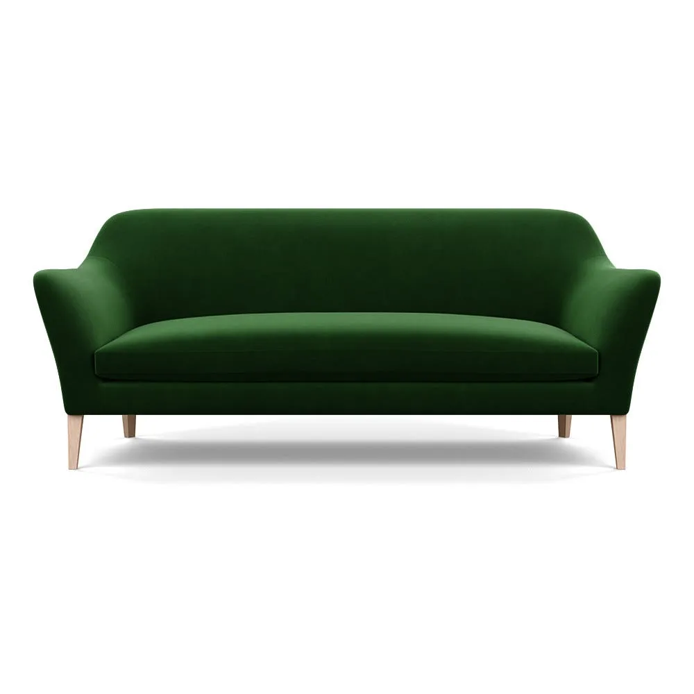 Heal's Wallis 4 Seater Sofa Smart Velvet Forest Natural Oak Feet