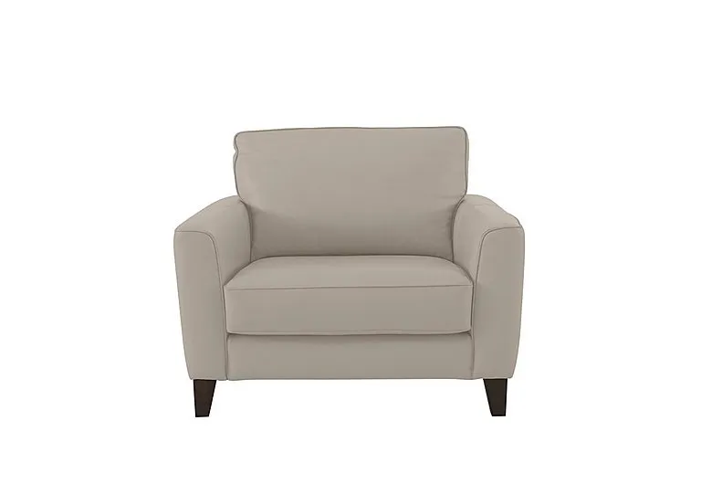 Brondby NC Leather Cuddle Chair - Silver Grey