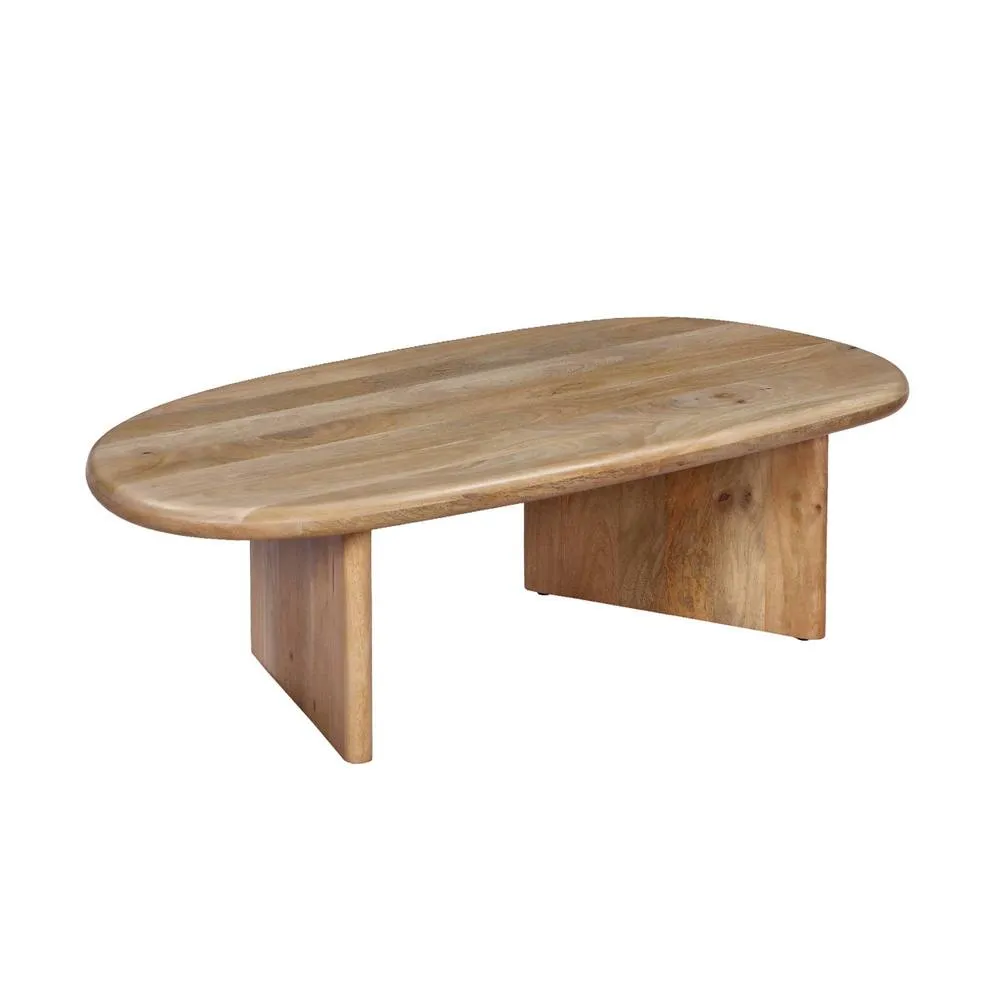 sweeek Oval coffee table mango wood in Beige 2