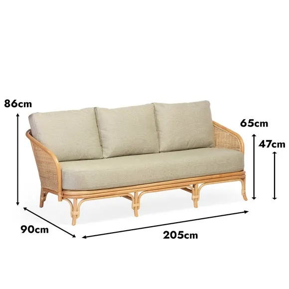 Desser Royal Rattan 3 Seater Sofa 6