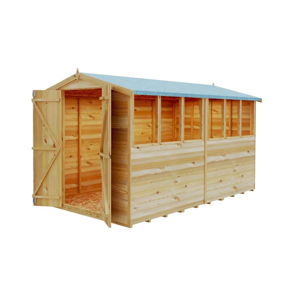 Shires Overlap DD Garden Shed - Dip Treated Approx 10 x 6 Feet in Light Tan 2