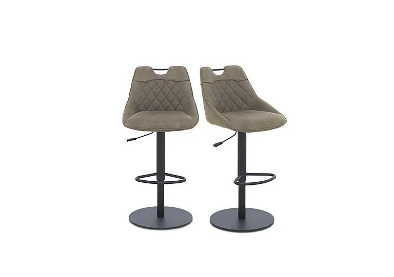 Warrior Pair of Swivel Bar Stools - Taupe