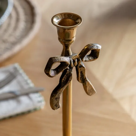 Festive Bow Candlestick Holder 2