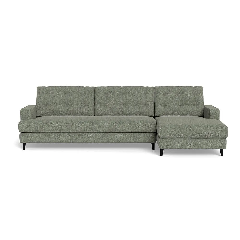 Heal's Mistral Right Hand Facing Corner Sofa Boucle Tweed Lapis Black Beech Feet 1