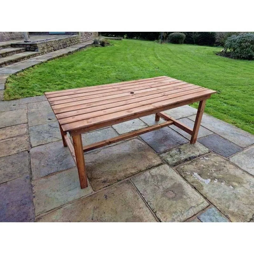 Churnet Valley Garden Furniture Ltd Valley Table - L92 x W180 x H75cm - Flat Pack - Min. Assembly Required in Brown 2