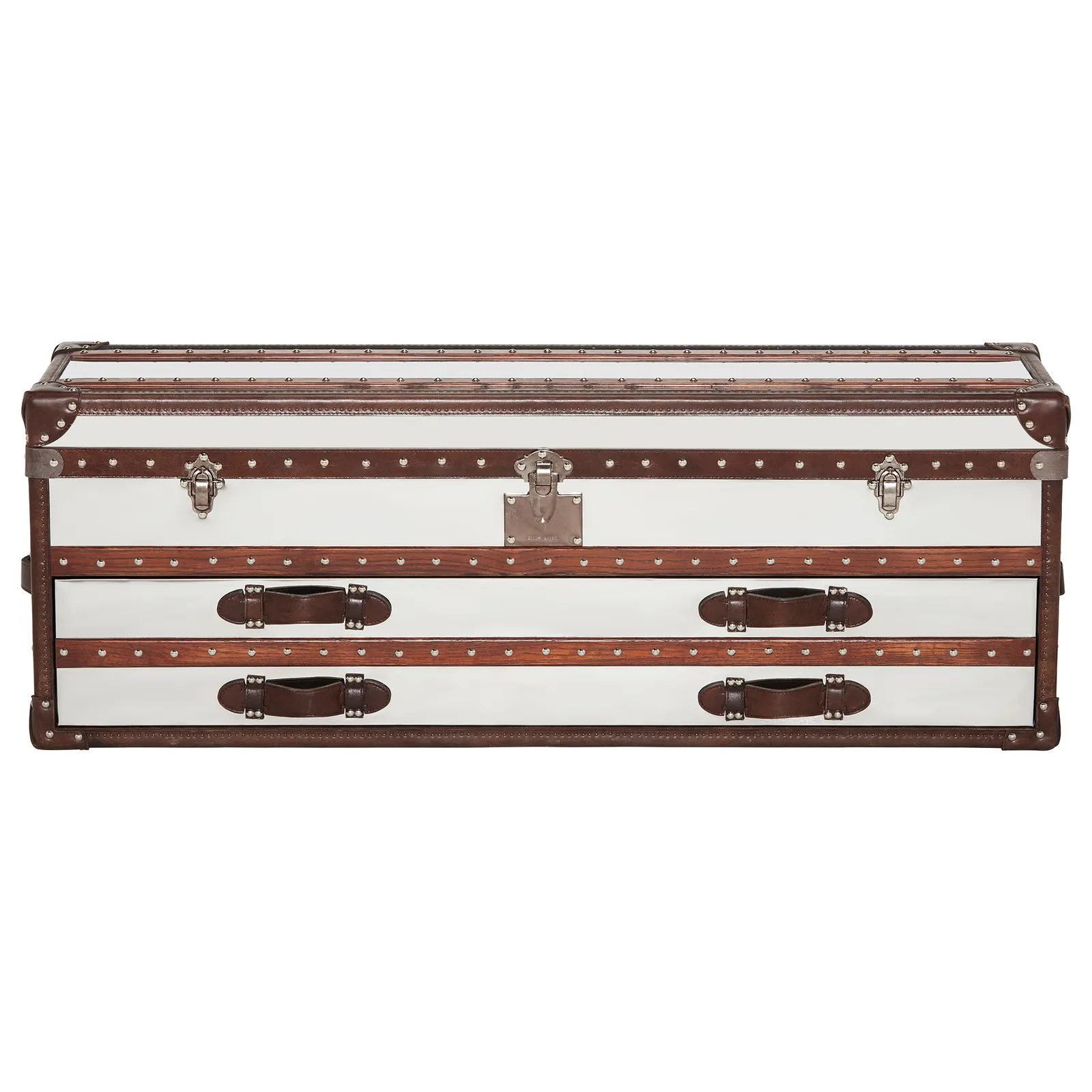 Timothy Oulton Harrow Trunk, Silver Metal | Barker & Stonehouse 2