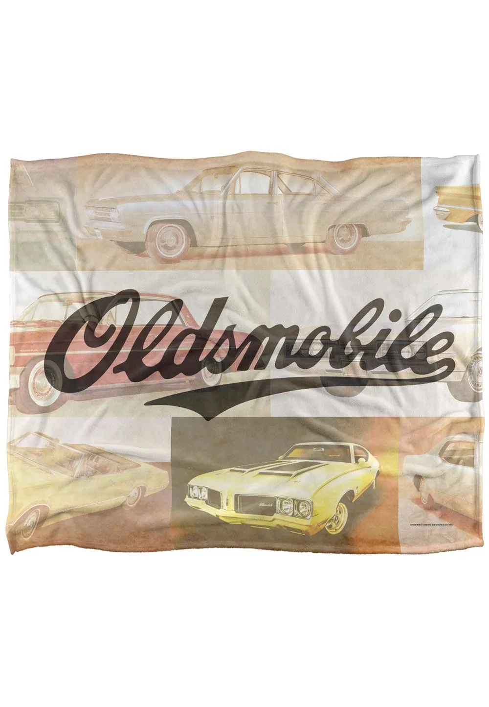 General Motors Oldsmobile Old Classics Silky Touch Super Soft Throw Blanket 152 X 127 cm in White