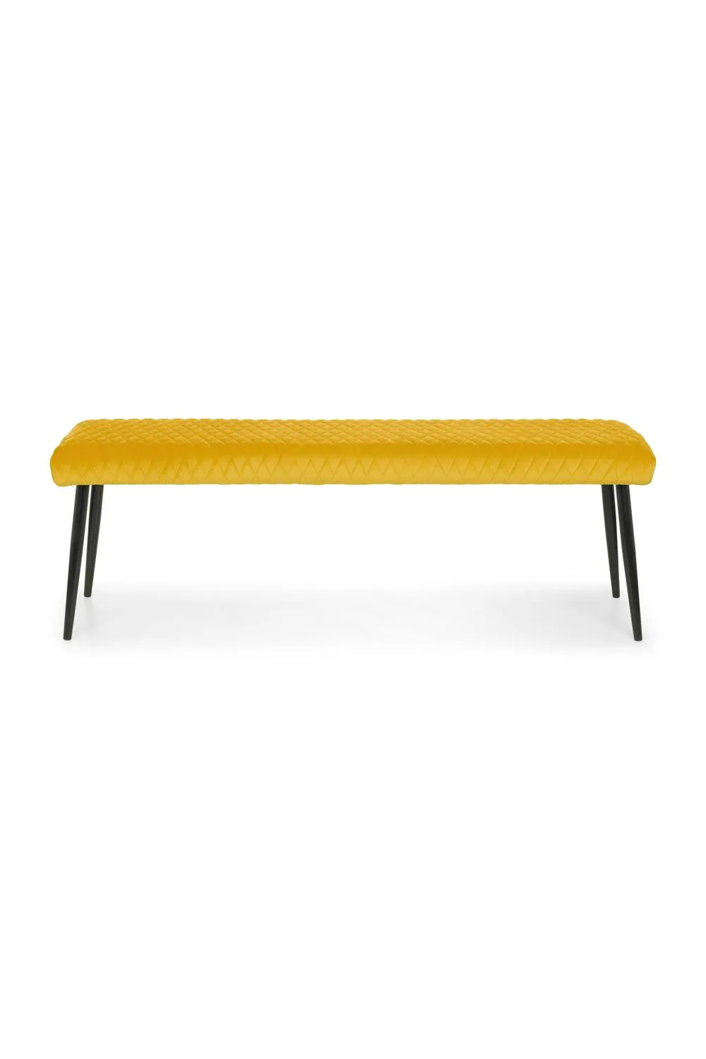 Julian Bowen Luxe Diamond Quilted Upholstered 2 Seater Backless Bench in Mustard 5
