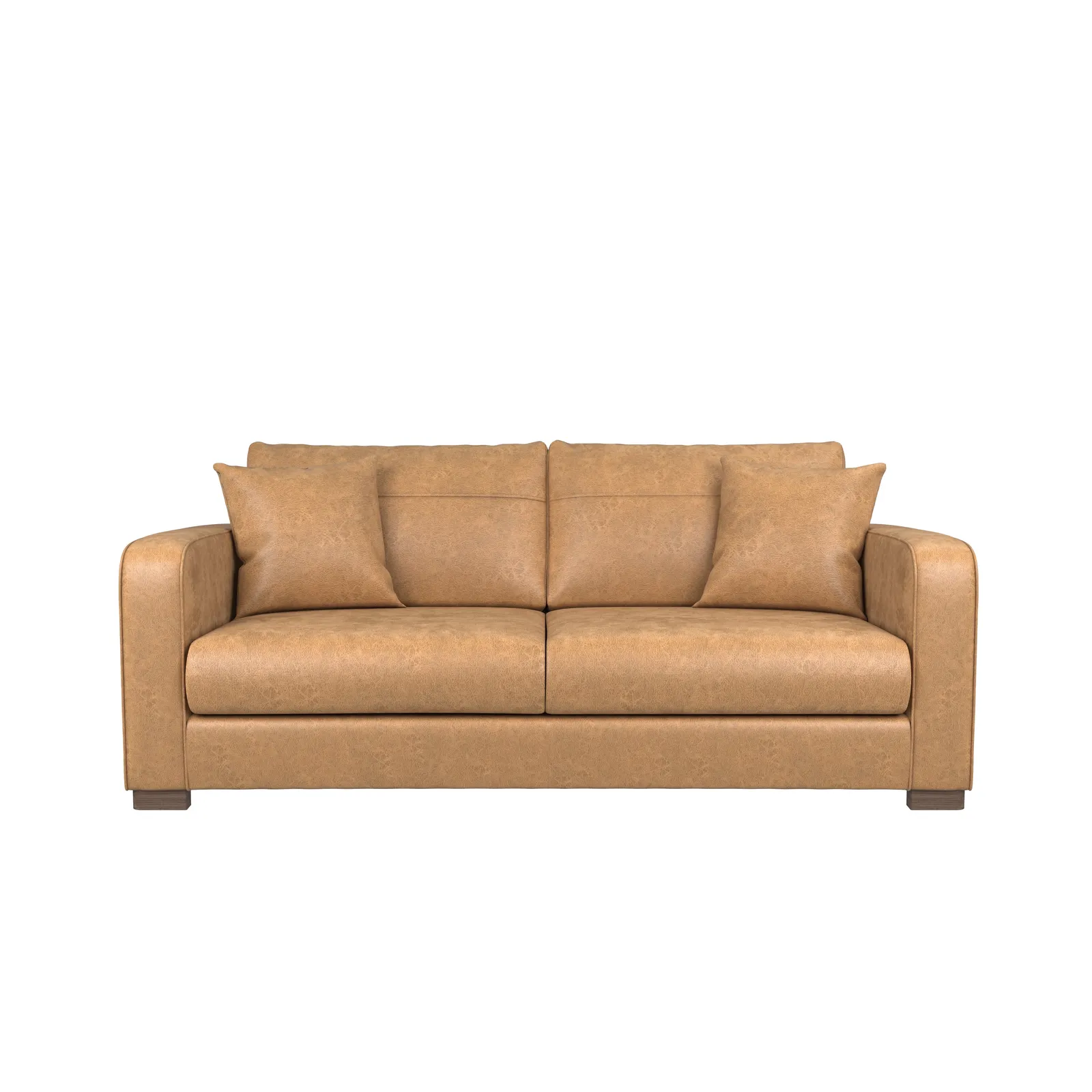 Carson Faux Leather 3 Seater Sofa Brown