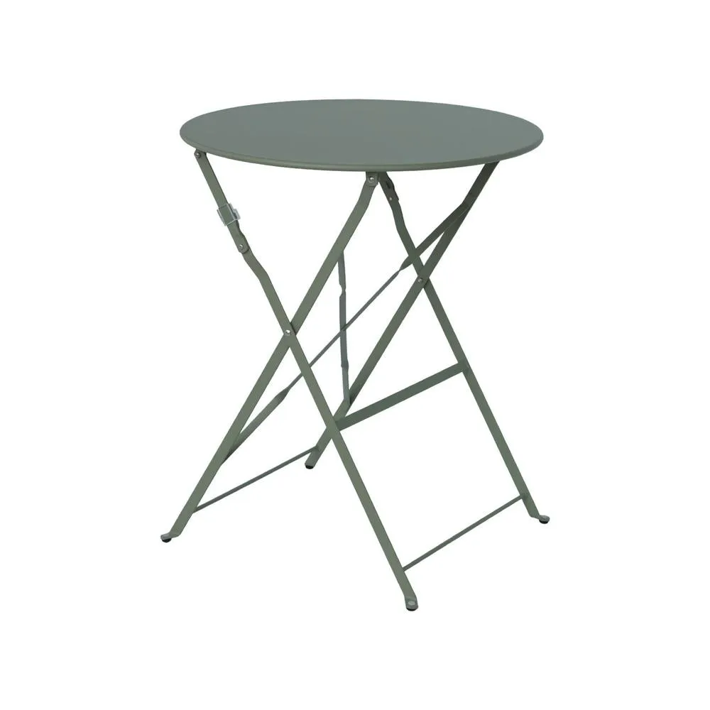 sweeek Folding metal bistro garden table Ø60cm, seats 2 in Khaki 2