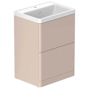 Nexa By VADO Veva Sunset Pink Freestanding Vanity Unit & Mineral Cast Basin - 600mm