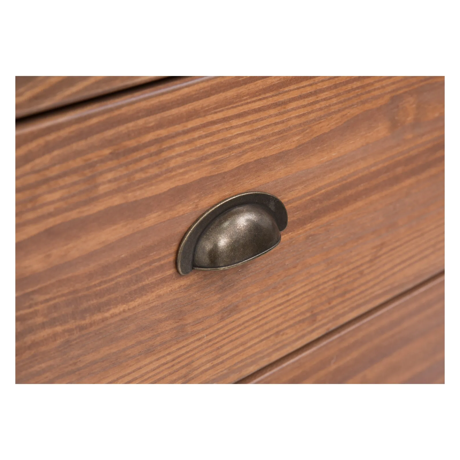 Cabinet Bits Padua 3 Drawer Desk - Dressing Table Brass Cup Handle in Brown 5