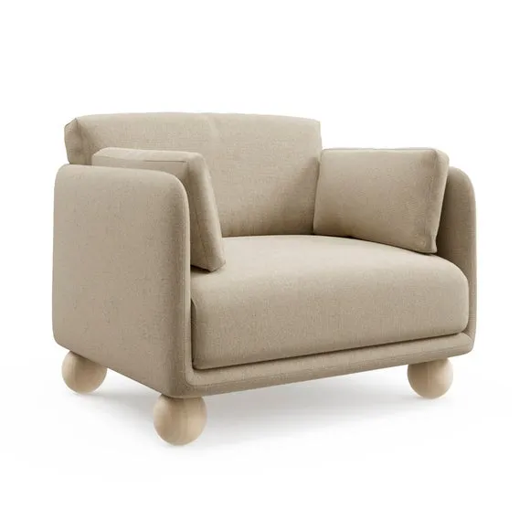 Armitage Chenille Snuggle Chair with Ball Feet 5