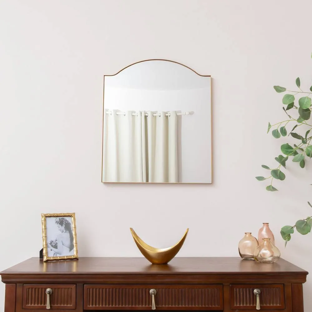 Melody Maison Antique Gold Metal Framed Wall Mirror - 50cm X 65cm
