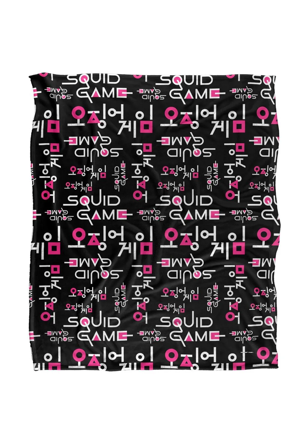 Netflix Squid Game Logo Pattern Officially Licensed Silky Touch Super Soft Throw Blanket 152 x 127 cm in White