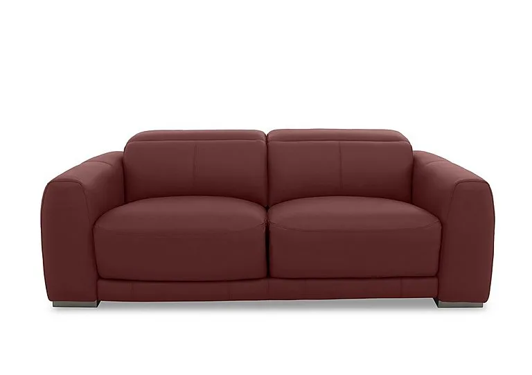 Edison Large Leather 3 Seater Sofa - Deep Red