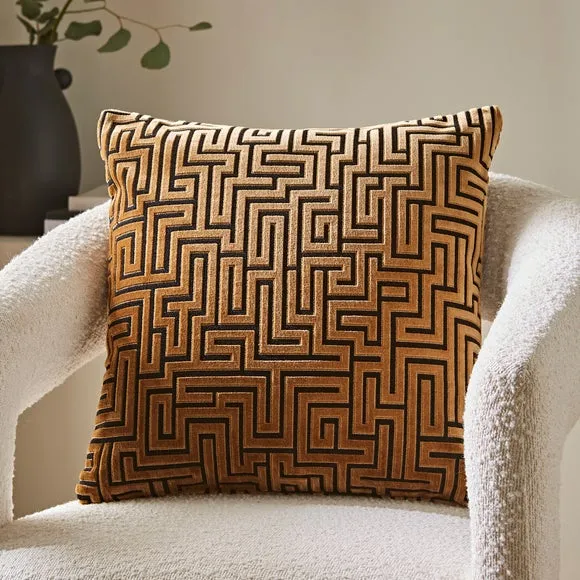 Greek Key Cut Square Cushion 1