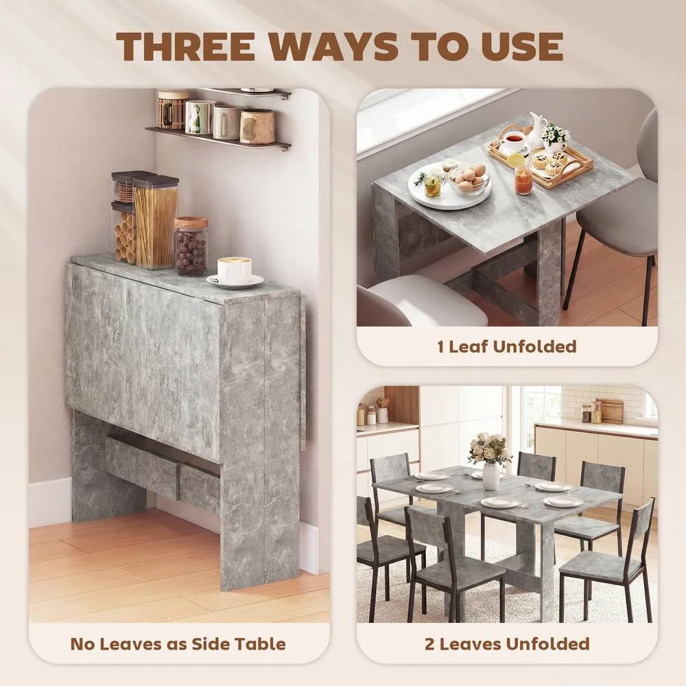 HOMCOM Wooden Folding Table Writing Desk in Grey 6