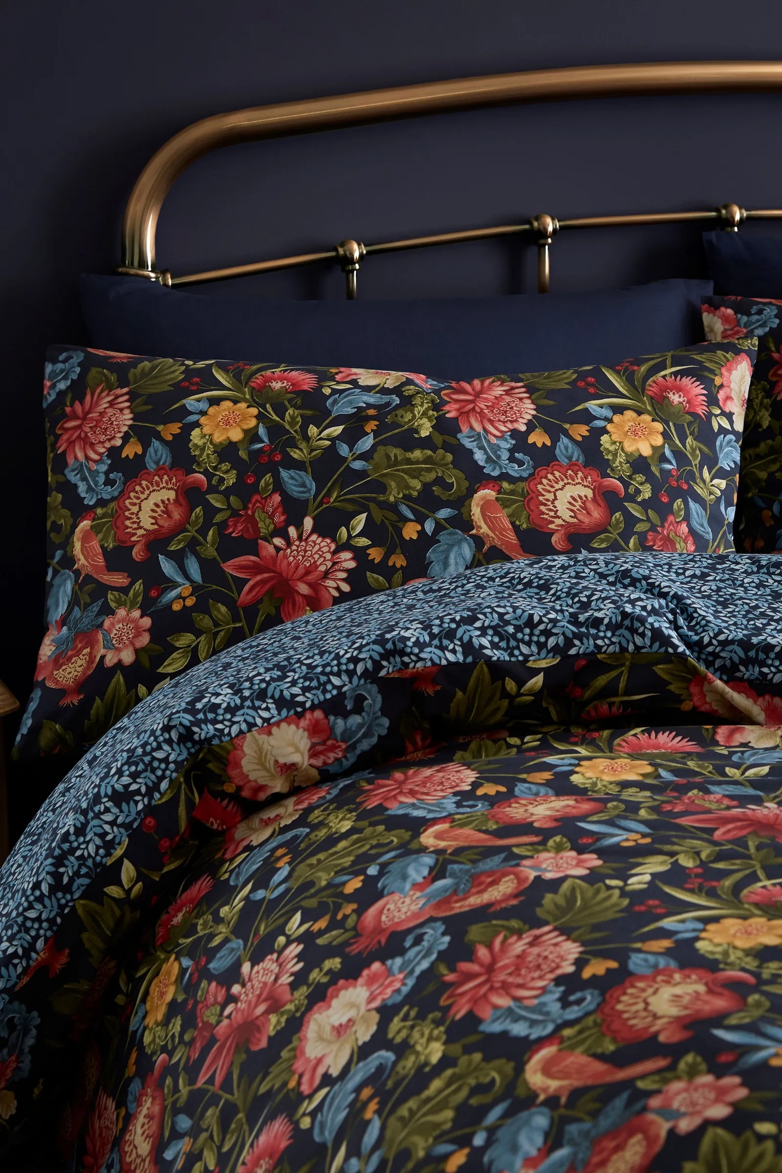 Dreams & Drapes 'Bejewelled' Soft 100% Cotton Duvet Cover Set in Navy 2