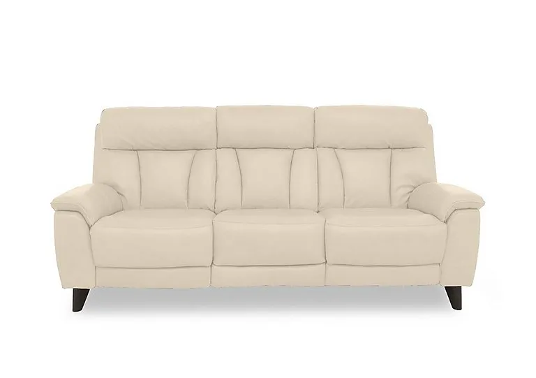 Dreamer Leather 3 Seater Power Recliner Sofa with Power Headrests - BV Bisque