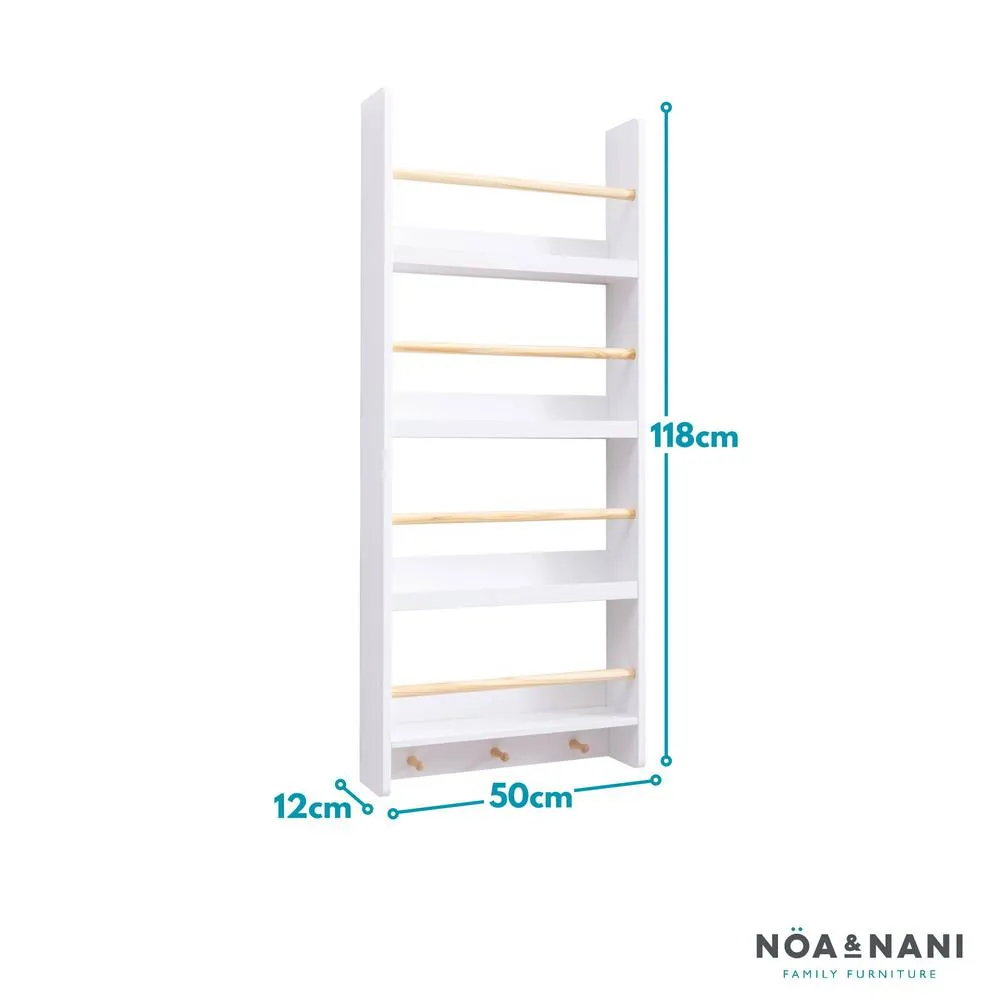 Nöa and Nani Elene Display 3 Tier Shelf Bookcase Wall Mounted & Coathook in White 4