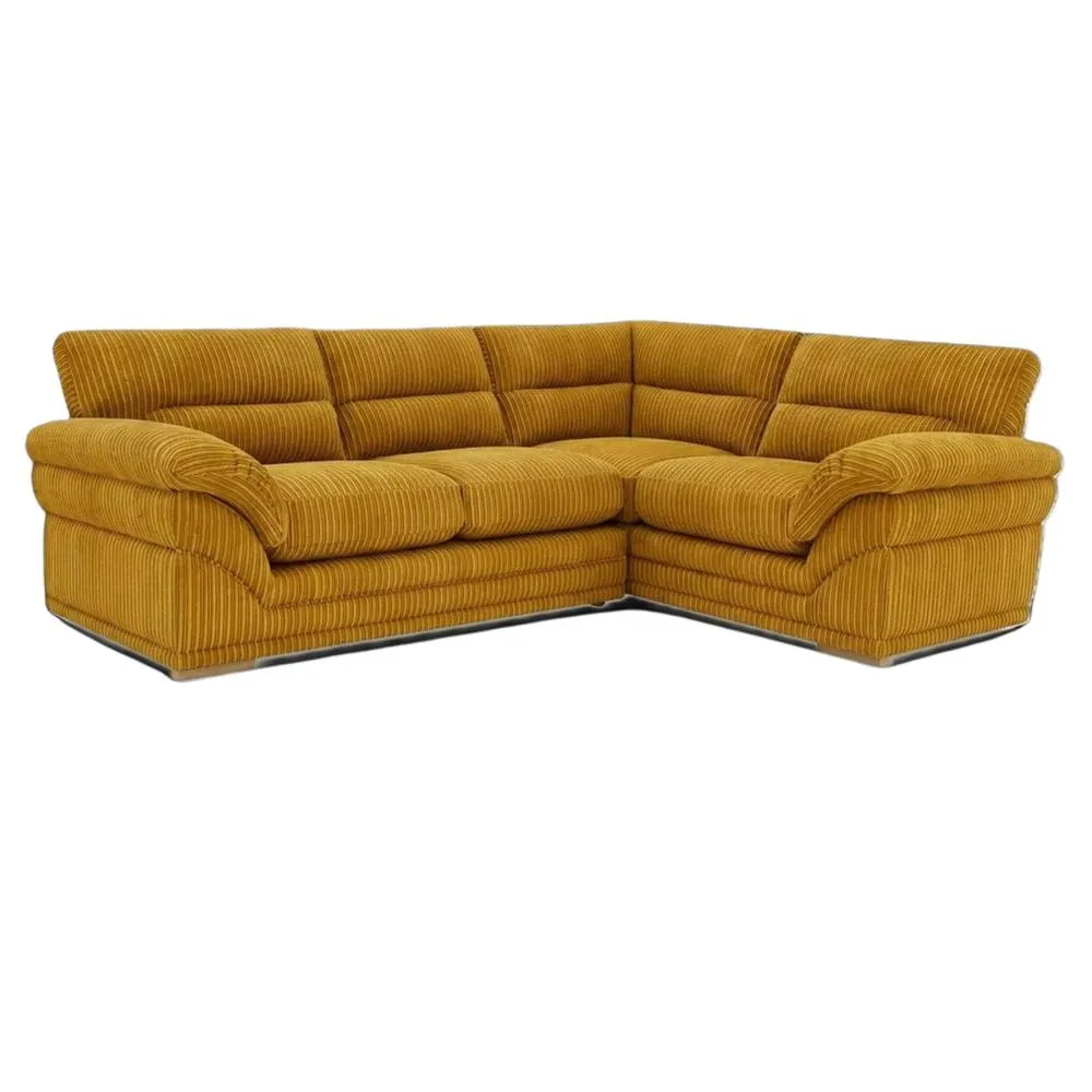 Bliss Furniture Amalfi Claude Left Hand 2 Piece Corner Sofa in Mustard